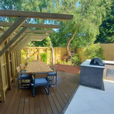 Bespoke pergola outdoor kitchen