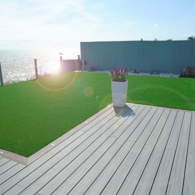 Composite decking by the sea